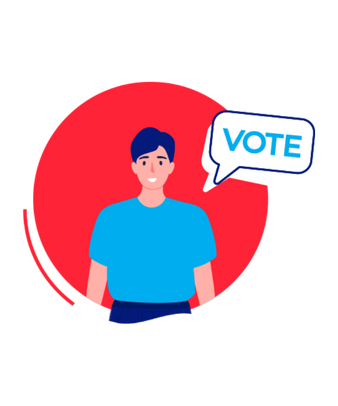 A person with short hair says vote | Stutthærð manneskja segir kjósið