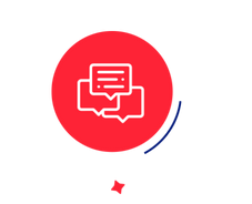 Drawing of three chat bubbles | Teikning af þremur spjallblöðrum