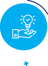 Drawing of a chosen light bulb hovering over a hand | Teikning af valinni ljósaperu svífandi fyrir ofan hendi